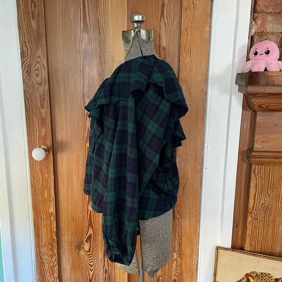 J. Crew Green and Blue Plaid Blouse - Picture 6 of 12